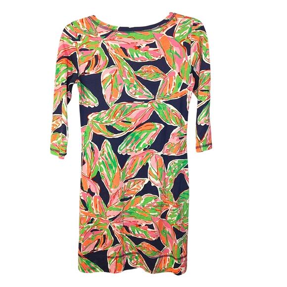 Lilly Pulitzer Size Extra Small XS 100% Pima Cotton Palmetta Dress Vias Print - Picture 2 of 11
